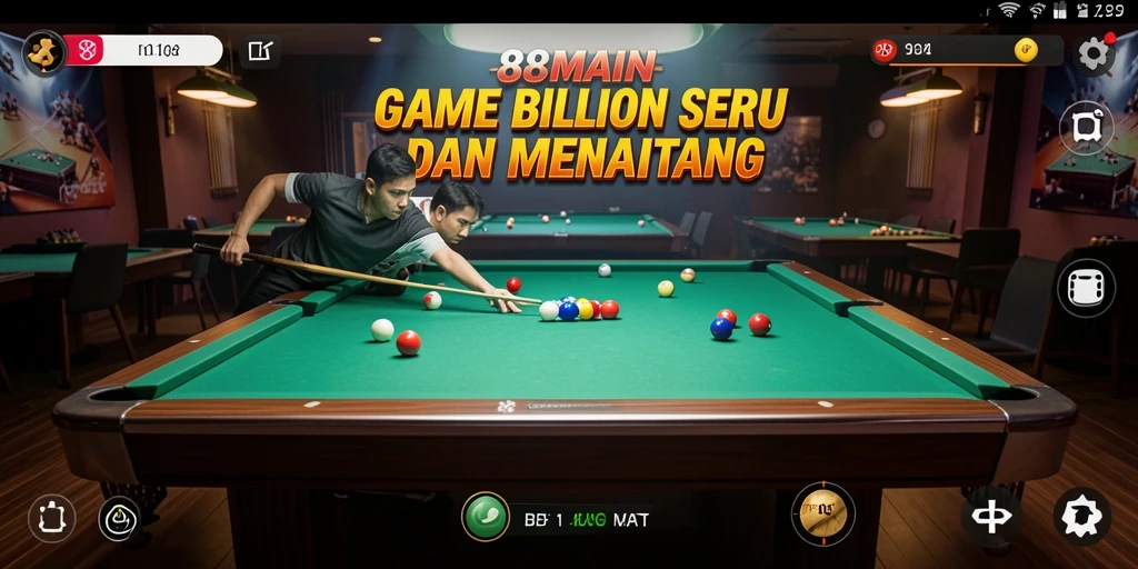 Antarmuka permainan billiard yang menarik dan intuitif.