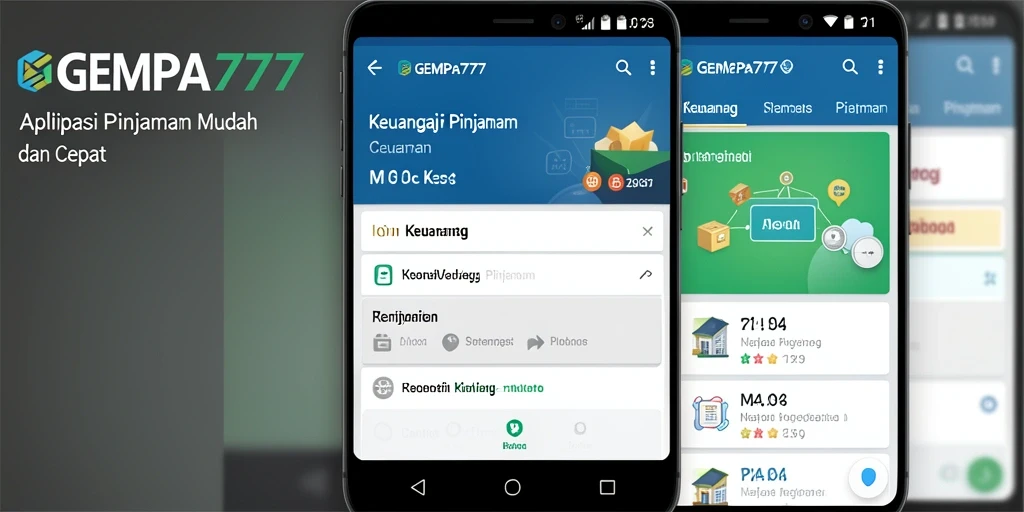 Tampilan antarmuka aplikasi GEMPA777 yang sederhana dan mudah digunakan.