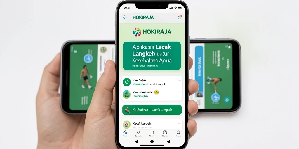 Antarmuka HOKIRAJA menampilkan statistik langkah yang jelas dan menarik.