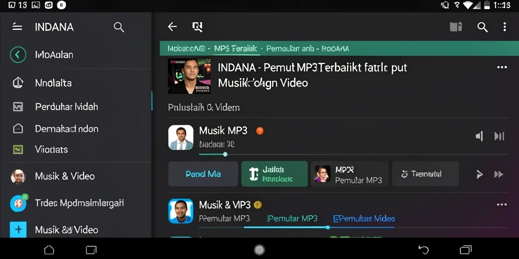 Antarmuka Pemutar MP3 INDAAA yang menarik dan fungsional.
