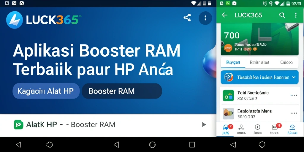 Tampilan antarmuka LUCK365 yang sederhana dan fungsional untuk optimasi RAM.