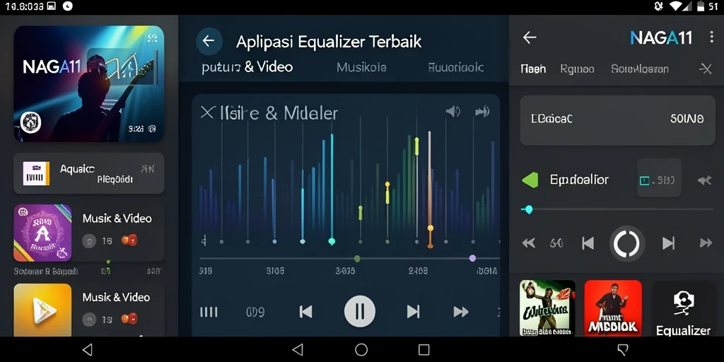 Screenshot aplikasi NAGA11 menampilkan antarmuka Equalizer yang intuitif dan canggih.