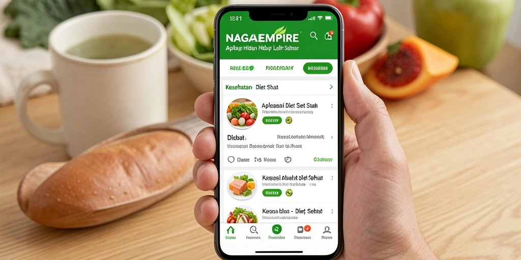 Tampilan antarmuka NAGAEMPIRE yang ramah pengguna dalam diet sehat.